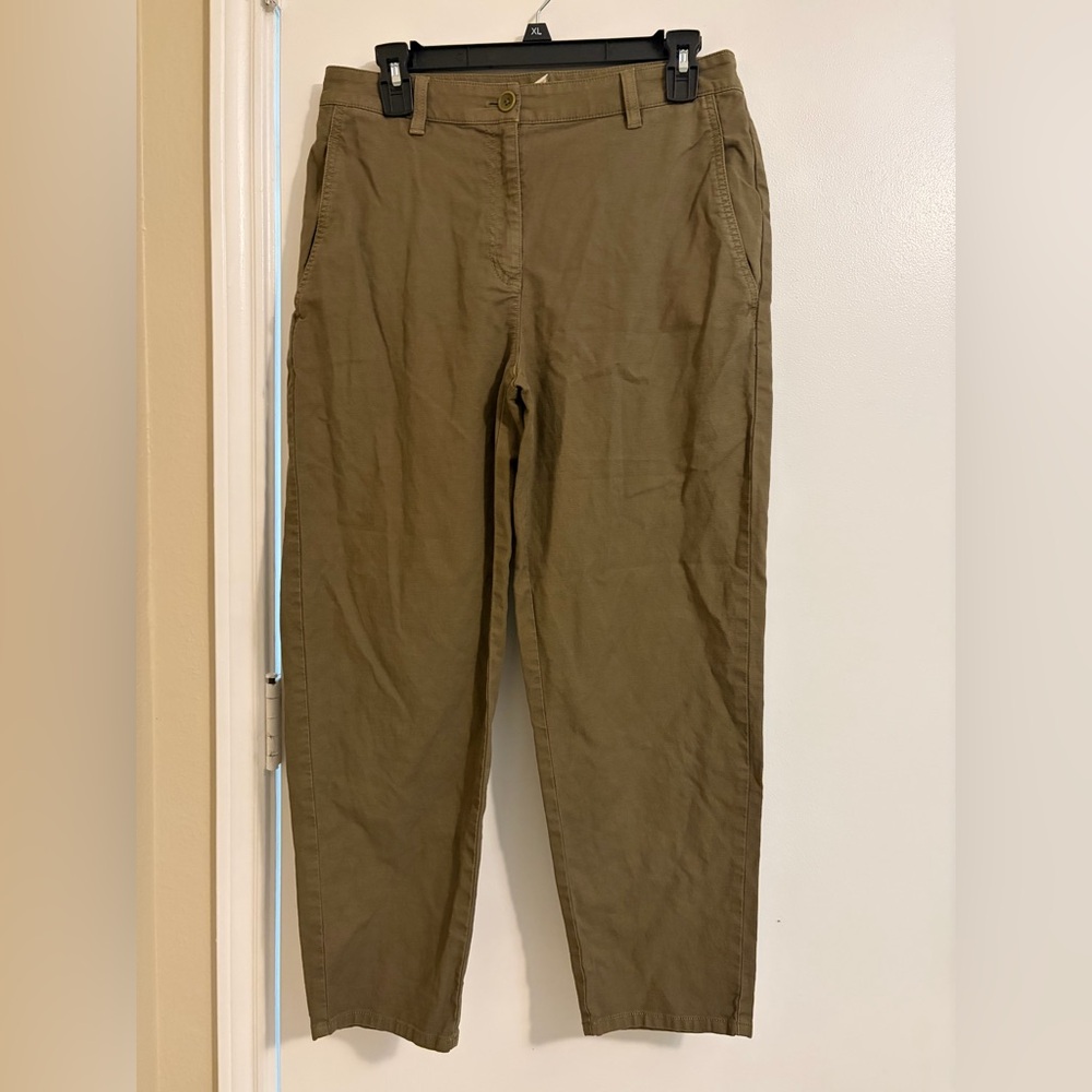 Eileen Fisher Olive-Tone Straight Chinos